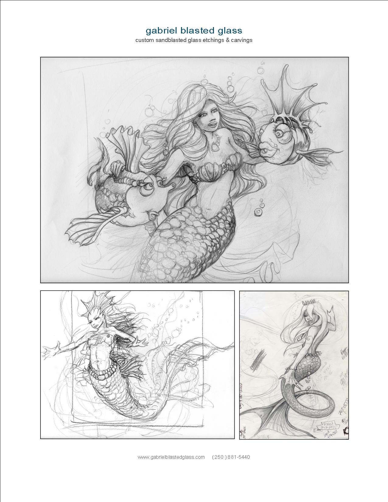 mermaid sketch page